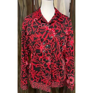 Laura Ashley floral print cotton jacket. Unsized (but fits size L).